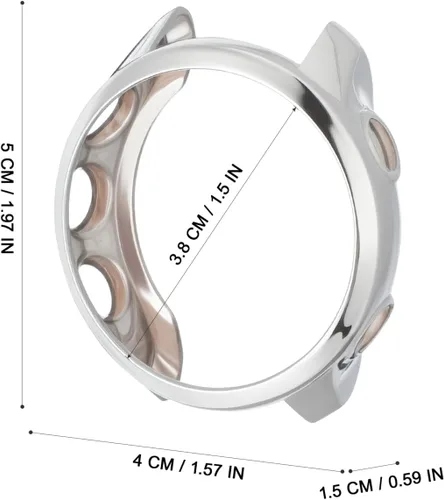 Vista 3 de Hemobllo Carcasa protectora galvanizada para reloj Forerunner 245 Music Smartwatch Flexible TPU Shell con recortes precisos resistente a