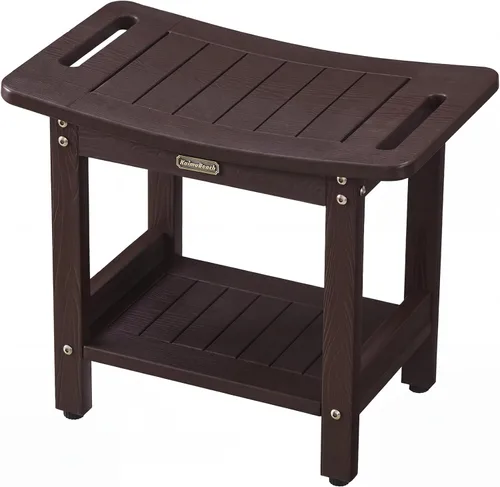 Vista 13 de Banco de ducha para afeitarse las piernas, taburete de ducha impermeable para ducha interior con asas y soporte para cabezal de ducha, silla de Negro