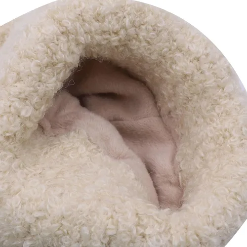Vista 7 de MOSSTYUS Gorro de invierno con diseño de alce de reno cálido, gorro de punto de cornamenta de Navidad, gorro de calavera de esquí para mujeres