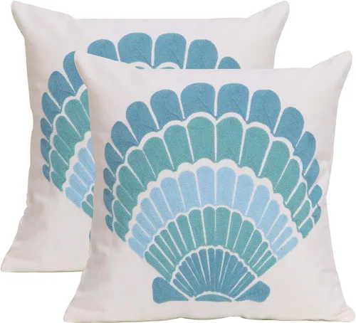 Vista 13 de 1 PCS Funda de Almohada Decorativa de Algodón Bordada, Fundas de Cojín Cuadradas Decorativas para el Hogar, Sofá, Cama y Silla, de 18 x 18 Pulgadas