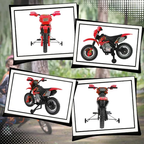Vista 9 de Motocross eléctrica para niños 6 V, color rojo, de Aosom