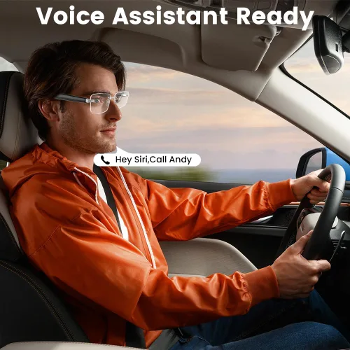 Vista 5 de Lentes inteligentes sin montura con altavoz Bluetooth, control remoto para tomar fotos, protección interior y control de voz (lentes antiluz azul)