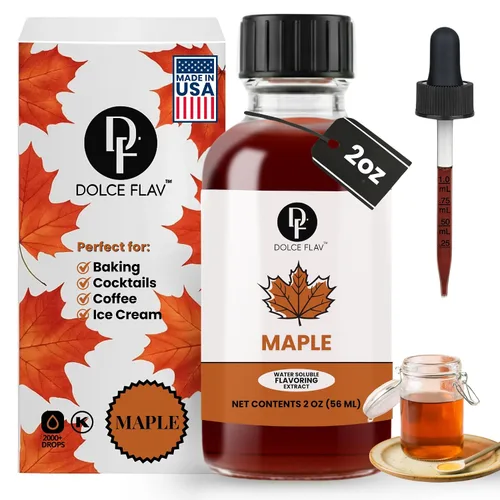 Vista 26 de Dolce Flav Extracto de mantequilla – 2 onzas soluble en agua, Kosher, sin azúcar, sabor concentrado de mantequilla de imitación para hornear