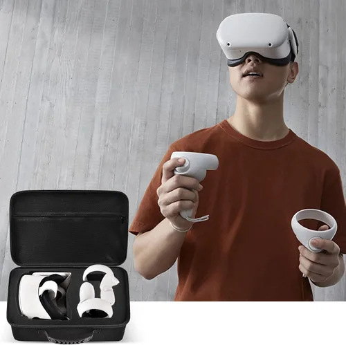 Vista 9 de Hard Carrying Case for Oculus Quest 2 All-in-One VR Gaming Headset with USB Flash Drive Case Red - 2 Pack