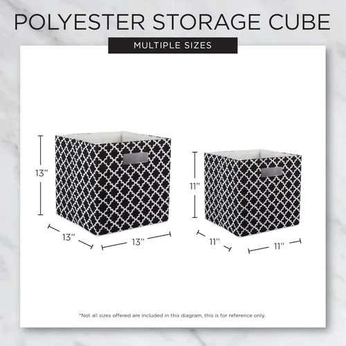 Vista 9 de DII Cubo de almacenamiento plegable de poliéster, a rayas, negro, grande