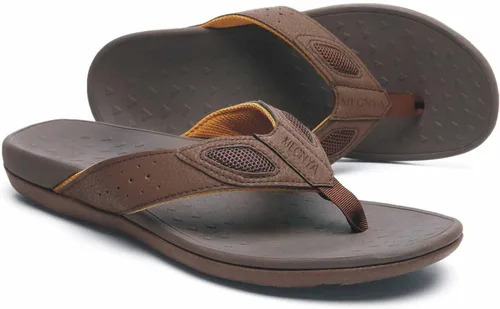 Vista 8 de MEGNYA Sandalias ortopédicas para hombre para fascitis plantar, sandalias atléticas con soporte para el arco, cómodas pantuflas para caminar