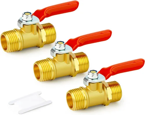 Vista 23 de GASHER Mini válvula de bola de latón de 1/2 pulgada, válvula de cierre, accesorio de tubería de rosca FNPT de 1/2 pulgada