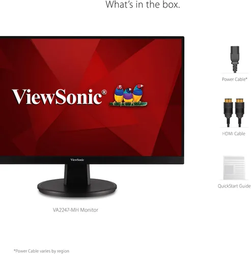 Vista 7 de ViewSonic VA2247-MH Monitor de 22 pulgadas Full HD 1080p con 100Hz, FreeSync, bisel ultrafino, cuidado de los ojos, HDMI, entradas VGA para el hogar