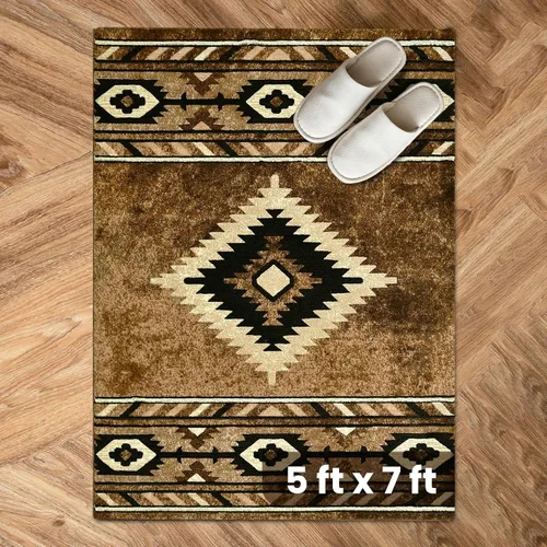 Vista 28 de YHSF South West - alfombra nativa americana del suroeste, fácil de limpiar, gruesa, suave y duradera, alfombra tribal inspirada en indios americanos