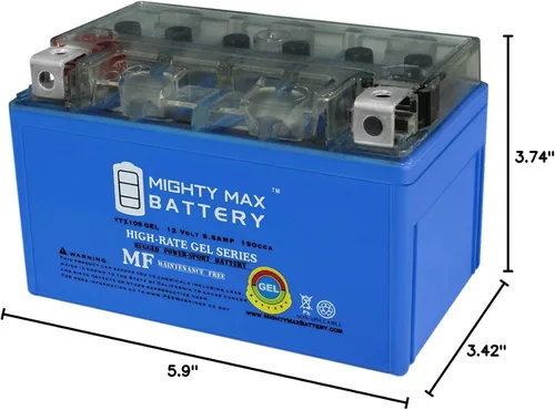 Vista 8 de Mighty Max Battery Reemplazo de batería de gel de 12V 8.6AH 190CCA para WPS CTZ10S-BS