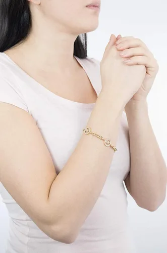Vista 2 de Michael Kors Pulsera de cadena de acero inoxidable para mujer con detalles de cristal Acero inoxidable
