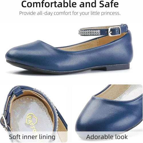 Vista 6 de Zapatos de vestir para niñas, zapatos planos para niñas pequeñas y grandes