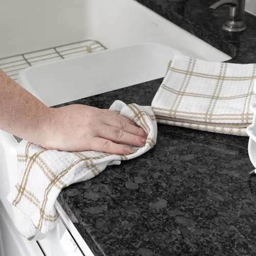 Vista 4 de T-Fal Paños de cocina de gofres de alta calidad: altamente absorbentes, súper suaves de larga duración, 100% algodón, 12 x 13 pulgadas, toalla plana