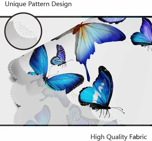 Vista 5 de AOYEGO Mantel redondo con diseño de mariposa azul de 60 pulgadas para comedor, fiesta, banquete