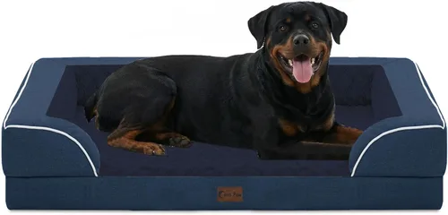 Vista 107 de Camas ortopédicas para perros grandes, cama de espuma viscoelástica impermeable para mascotas grandes con lados 89x56 cm, sofá para perros grandes