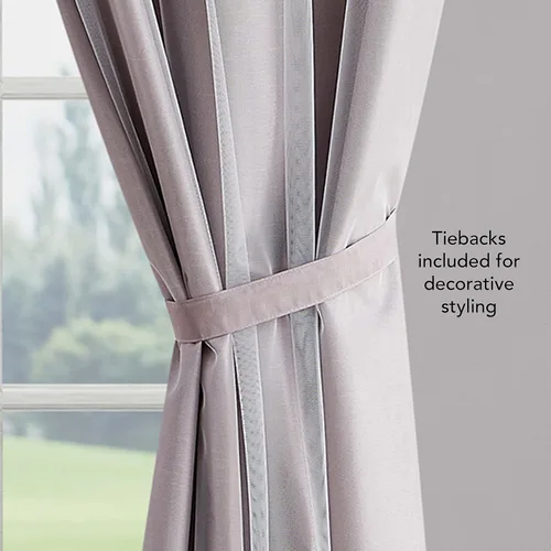 Vista 5 de Creative Home Ideas Augusta - Cortinas opacas (2 paneles, 38 x 84 pulgadas, rosa rubor), cortinas con aislamiento térmico para oscurecer la Rosa