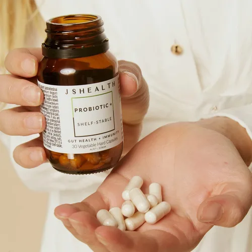 Vista 4 de JSHealth Suplemento probiótico multicepa. Fórmula avanzada para la salud intestinal con 5 cepas clínicamente estudiadas. Estable en el estante