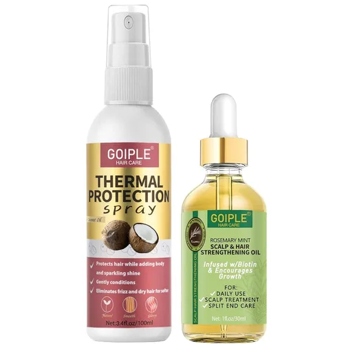 Vista 10 de WOZUTUNT Protector para el cabello, spray protector térmico de coco, sin parabenos ni tintes, protege los daños por calor, adecuado para el cuidado