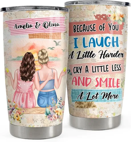 Vista 16 de SANDJEST Vaso personalizado de abeja con girasol de miel de 20oz 30oz con tapa, regalo para mujeres, niñas, hija, hermana, amantes de los animales