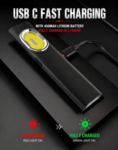 Vista 7 de Linterna EDC de bolsillo, linterna LED ultrafina de 0.315 in recargable, 600 lúmenes, 8 modos mini linterna para automóvil, hogar, campamento