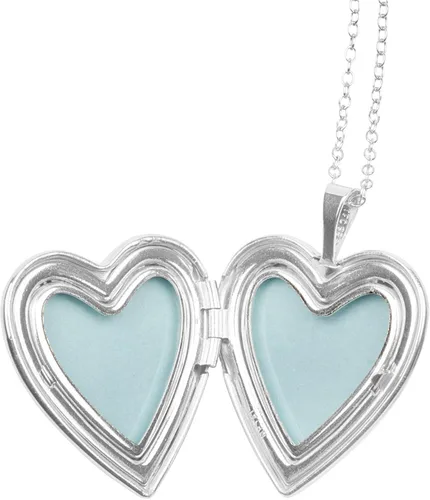Vista 2 de Medallones en forma de corazón de plata fina, disponibles en varios tamaños y diseños adorables.