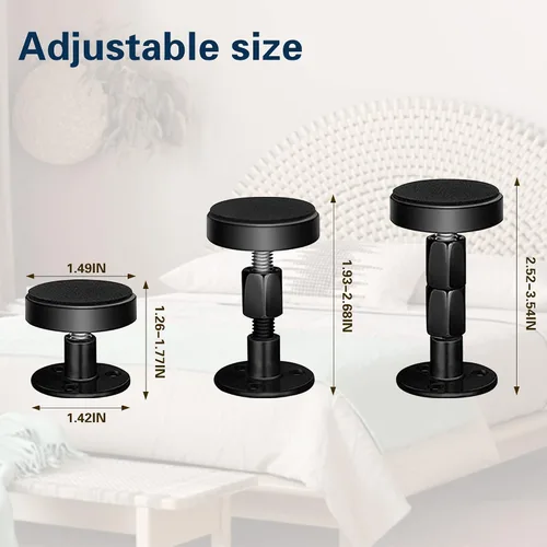 Vista 2 de 4 topes de cabecera para pared, marco de cama ajustable, antivibraciones, parachoques de pared de cama con almohadillas y tornillos gratis