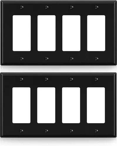 Vista 14 de ELEGRP Placa de pared decorativa para receptáculo, cubiertas decorativas de 1 gang de tamaño mediano, placas frontales de policarbonato irrompibles