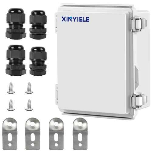 Vista 28 de Caja de conexiones de plástico ABS impermeable para proyectos al aire libre, IP67, resistente a la intemperie, a prueba de polvo con cubierta