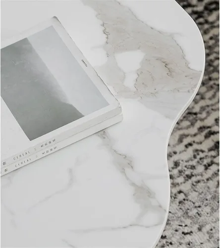 Vista 3 de Mesa de té para sala de estar, mesa auxiliar moderna hecha a mano, mesa de centro giratoria, pequeña, decoración de oficina, mesa de centro