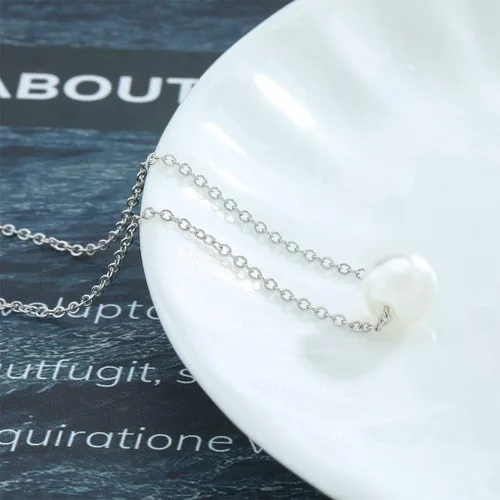 Vista 7 de Olbye Back Necklace Pearl Backdrop Necklaces Body Chain Jewelry for Women and Girls Bridal Jewelry
