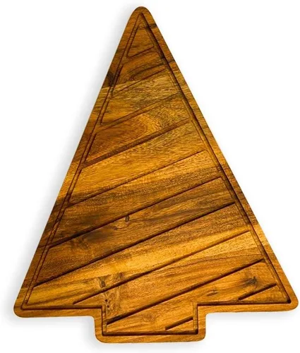 Vista 14 de Treen Art Tabla de cortar de madera de acacia para decoración de cocina, 14 pulgadas de largo x 13 pulgadas de ancho, tabla de cortar de madera