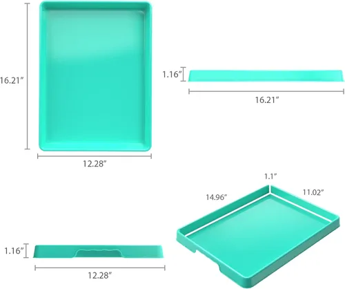Vista 4 de Storex Bandeja de clasificación y manualidades, color verde azulado (paquete de 2)