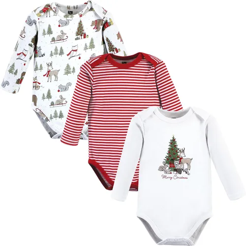 Vista 118 de Hudson Baby Body unisex de algodón de manga larga para bebé, leopardo rosa rojo