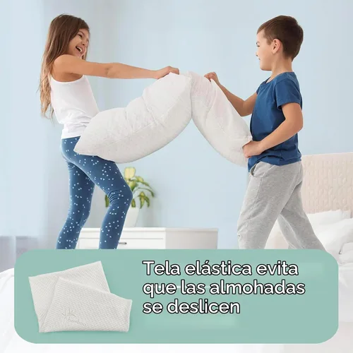 Vista 9 de Snuggle-Pedic funda de almohada extraíble con cierre de material de bambú lujoso Kool-Flow Blanco
