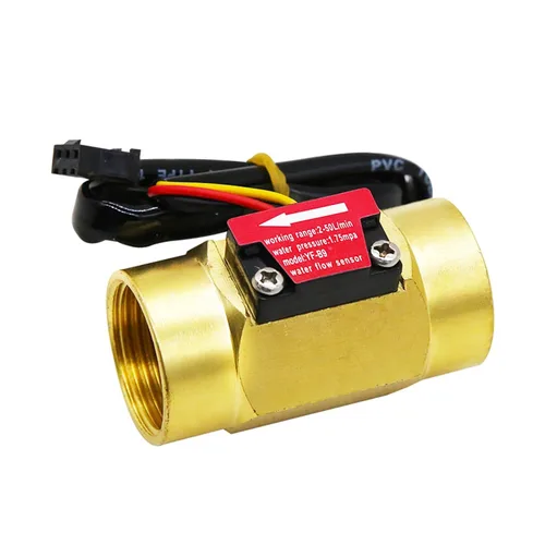 Vista 5 de Sensor de flujo de agua de rosca macho G1/2 pulgadas, interruptor de latón, efecto Hall, medidor de flujo líquido, contador BSP con sensor