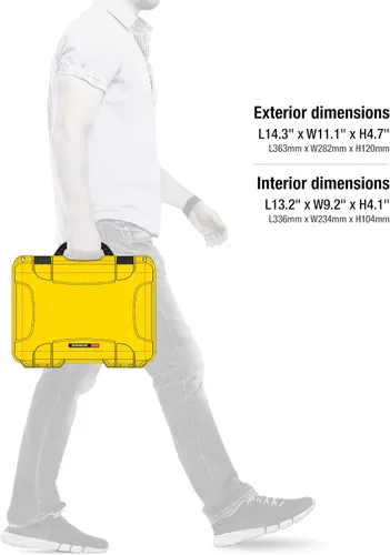 Vista 9 de NANUK 910 Estuche rígido impermeable con inserto de espuma para cuatro GoPro Hero 9 y 10 - Amarillo (910-4GOPH94)