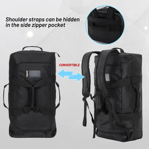 Vista 2 de Nepest Mochila de lona grande, resistente al agua de 3 vías, bolsa de lona para gimnasio con compartimento para zapatos para entrenamiento deportivo