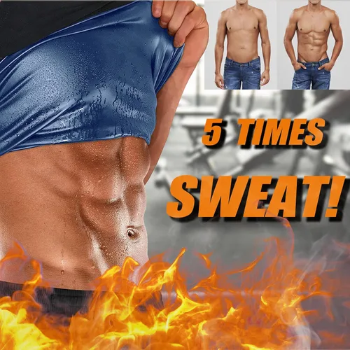 Vista 2 de Chaleco de Sauna para Hombres Entrenador de Cintura, Camiseta de Traje de Sauna Sudorífero para Hombres sin Mangas Camiseta sin Mangas de Compresión