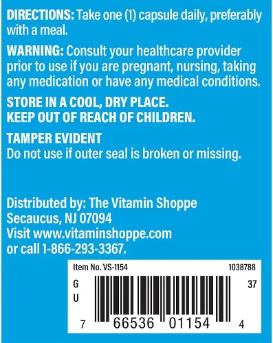 Vista 3 de The Vitamin Shoppe Ácido pantoténico 500 mg Vitamina B5 - Producción de energía y uñas de piel capilar Vitamina B esencial 100 cápsulas Belleza