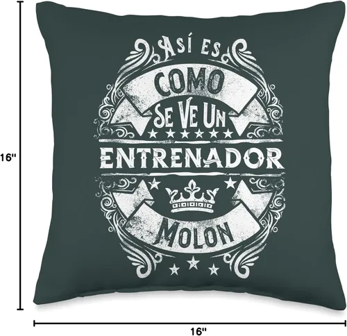 Vista 4 de Regalo Entrenador futbol baloncesto personal Un Entrenador Molon Divertido Humor para Hombre - Cojín de fútbol, 16 x 16, multicolor