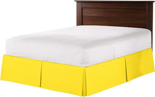Vista 15 de Falda de cama plisada 100% algodón de 800 hilos, con volantes plisados de lujo, moderna calidad de hotel, fácil ajuste con caída a medida de 18