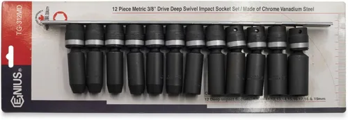 Vista 6 de Genius Tools Juego de dados de impacto giratorio profundo de 12 piezas de 3/8" Dr. - TG-312MD