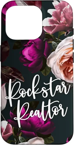 Vista 19 de iPhone 14 Plus Rockstar Realtor - Elegante estuche de regalo floral para agente inmobiliario