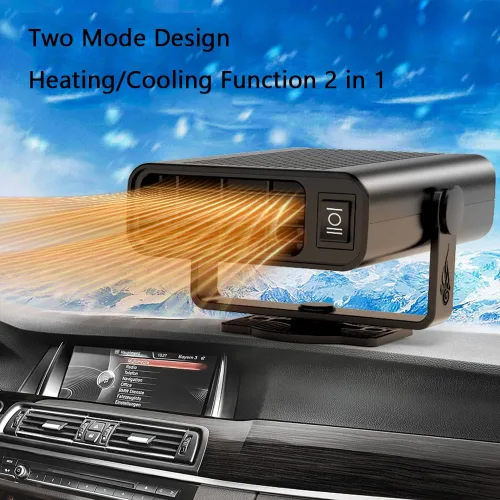 Vista 2 de CYDZSW Calentador de coche que se conecta al encendedor de cigarrillos 12 V 120 W, calentadores interiores portátiles 2 en 1 con calefacción