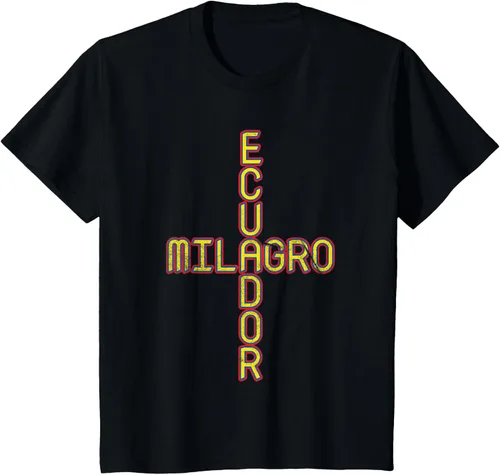 Vista 27 de Milagro Ecuador Travel, Orgullo, Bandera de Ecuador, Camiseta Milagro, Negro