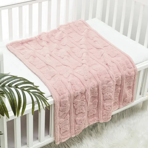 Vista 30 de CREVENT - Manta bonita, cómoda y mullida para bebés, niños y niñas, 30 x 40 pulgadas, ropa de cama, para cuna y cochecito, regalo para recién Oso