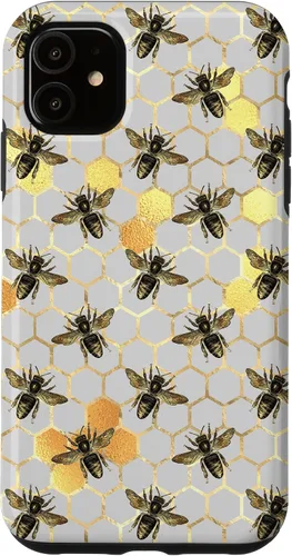 Vista 8 de iPhone 12 Pro Max Bumble Bee - Honeycomb Apicultor amarillo Abeja patrón caso