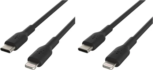 Vista 4 de Belkin BoostCharge - Cable USB C a Lightning trenzado de nailon de 3.3 pies/1M, con certificación MFi de 18 W con Entrega de Energía, cable de carga