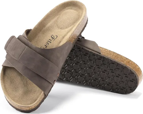 Vista 3 de FITORY Sandalias planas para mujer con correas ajustables, puntera abierta, talla 6-11