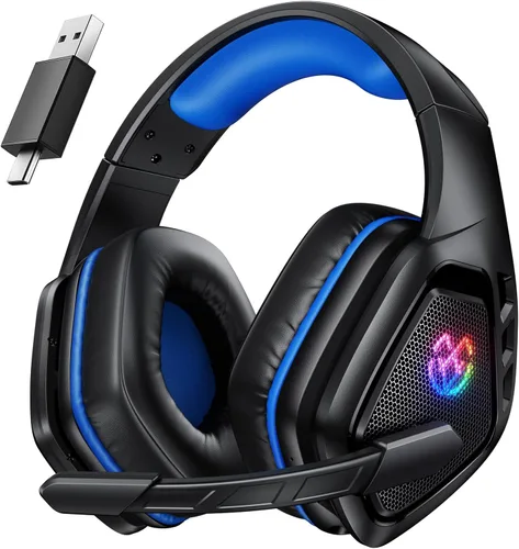 Vista 10 de Tatybo Wireless Gaming Headset for PC, 2.4 Ghz USB & Type-C Gaming Headphones with Microphone, 30H Battery Bluetooth Headphones for Switch, Laptop